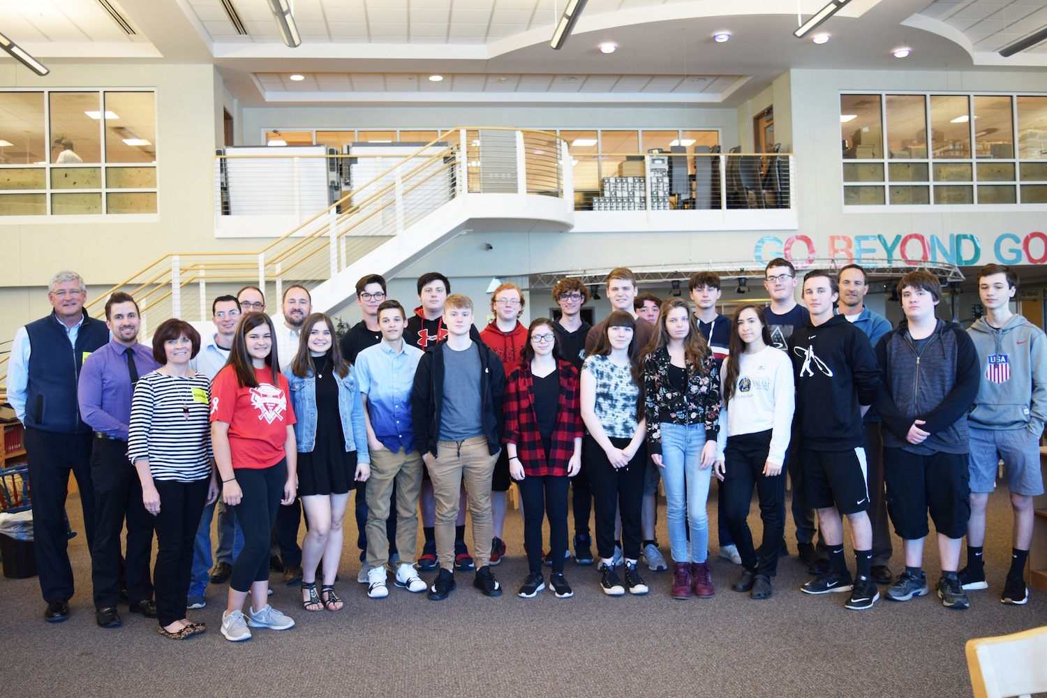 Pictured is a group shot of the Architecture and Engineering Academy students. 
